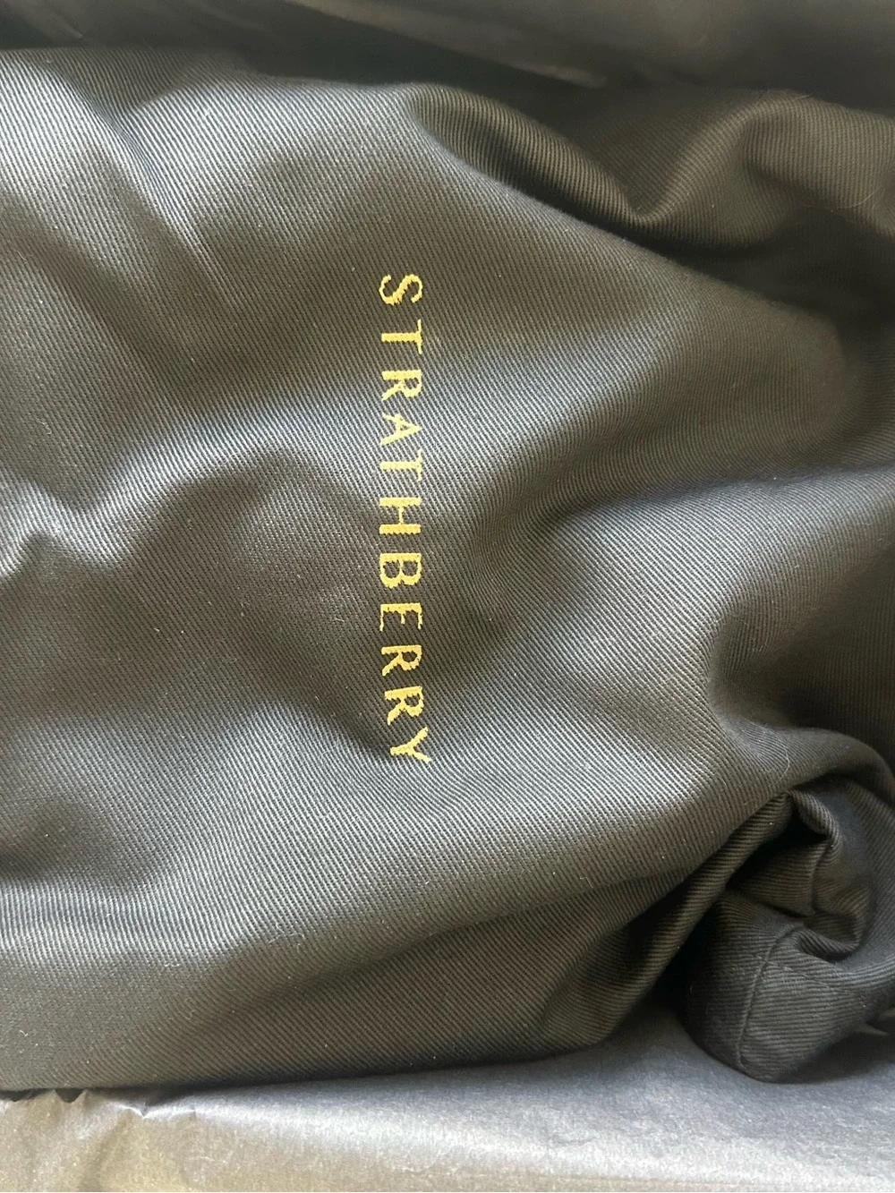 Strathberry Black and Gold Logo Dust Bag - Picture 5 of 5